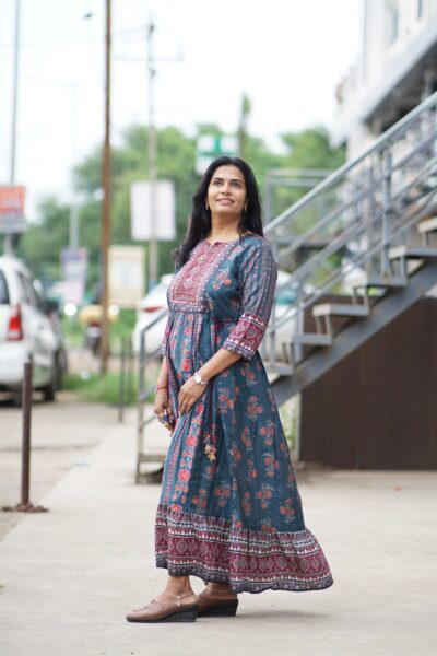 Premium Kutchi Cotton Long Kurti l Gown Style