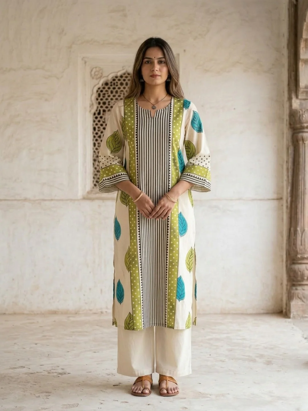 Virosh mantis printed cotton kurta pant set (1)