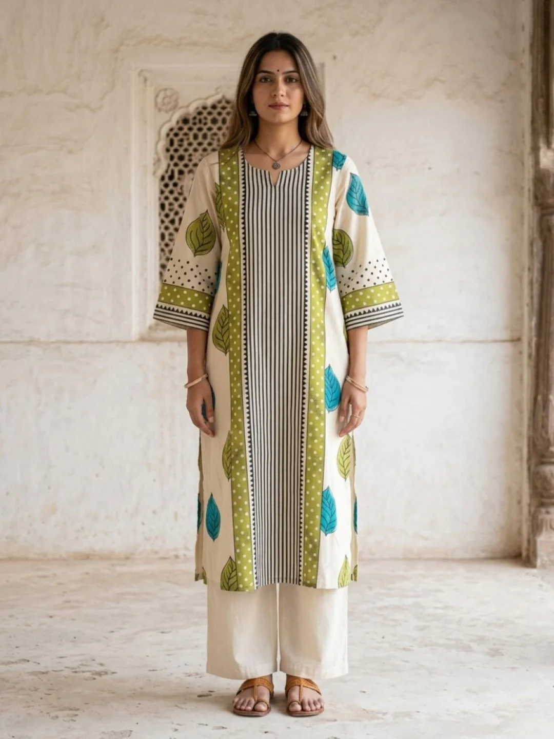 Virosh mantis printed cotton kurta pant set (2)