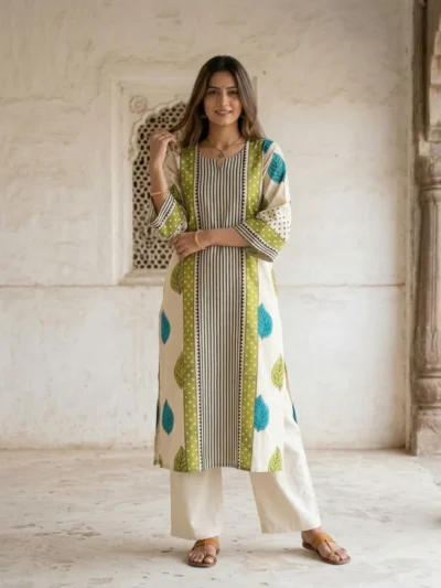 Virosh mantis printed cotton kurta pant set