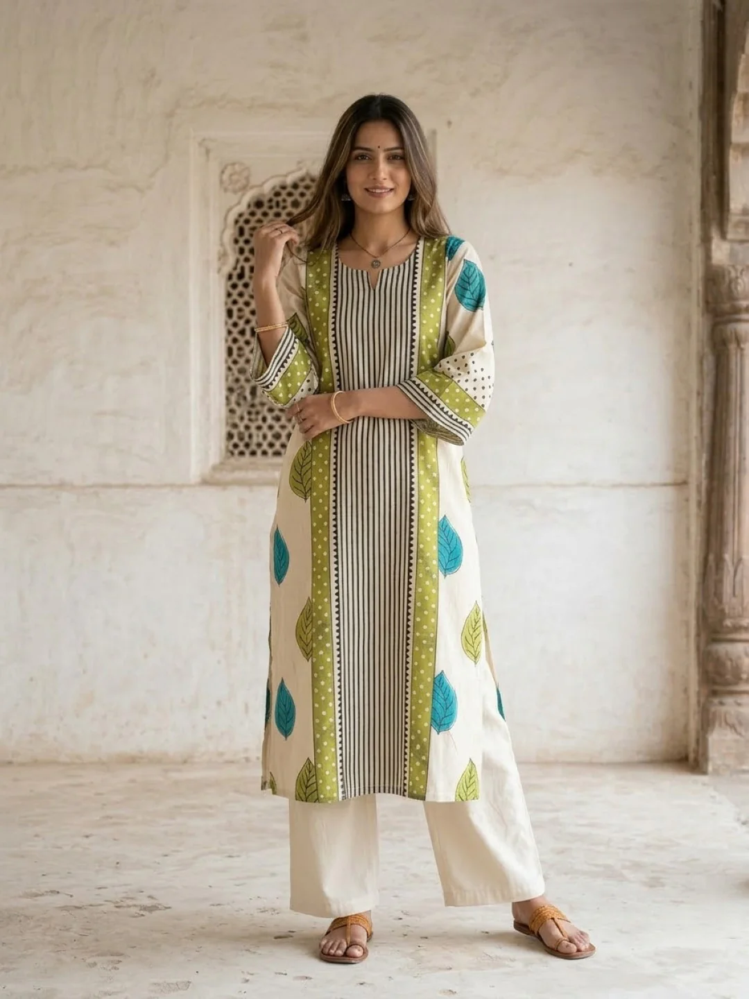 Virosh mantis printed cotton kurta pant set (3)