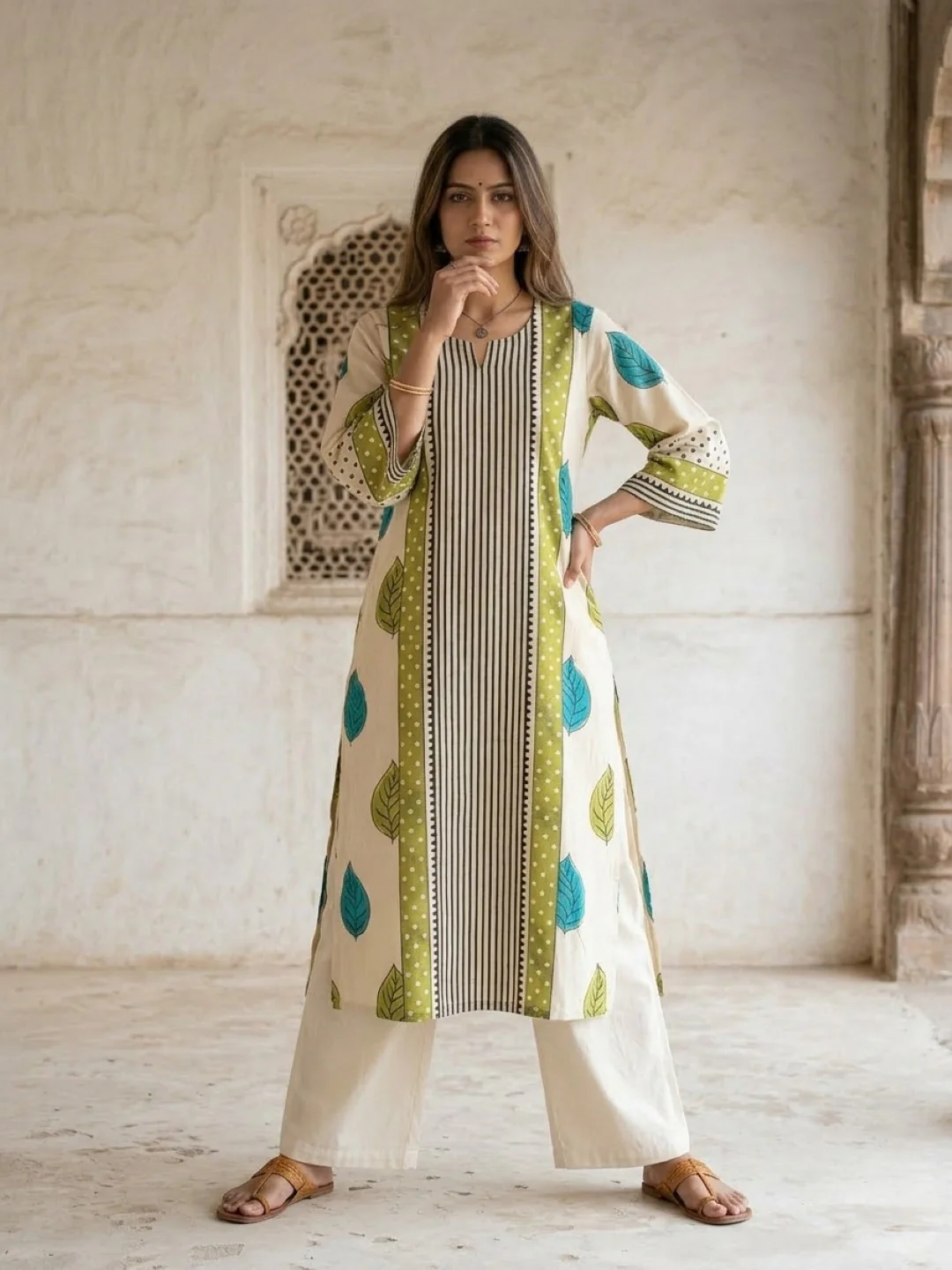 Virosh mantis printed cotton kurta pant set (4)