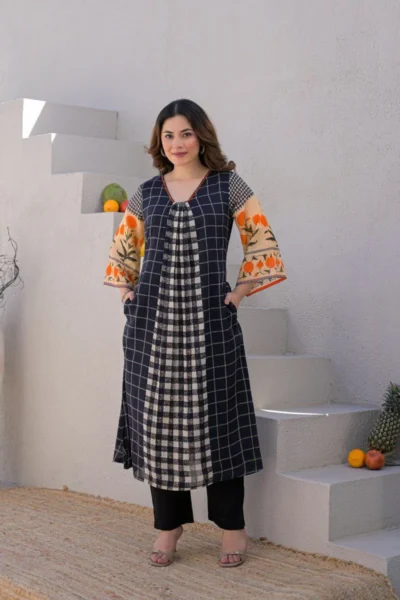 Sangria Mul Cotton Slub Pant Set