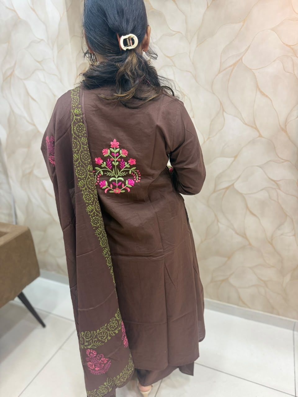 Mul cotton pair with hand block print dupatta (3)
