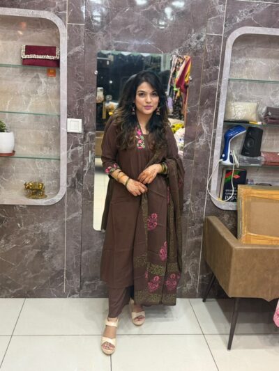 Mul cotton pair with hand block print dupatta