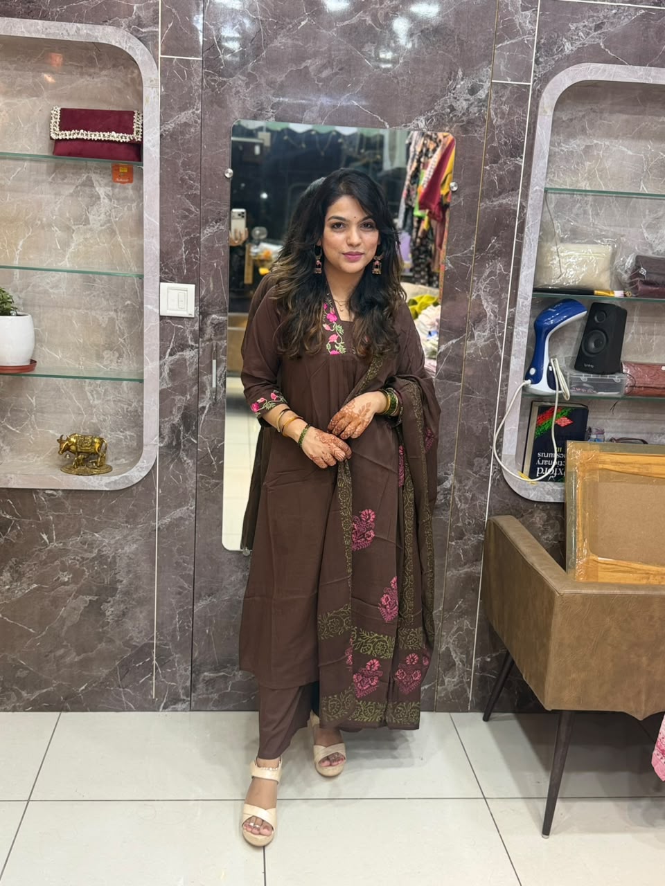 Mul cotton pair with hand block print dupatta (4)