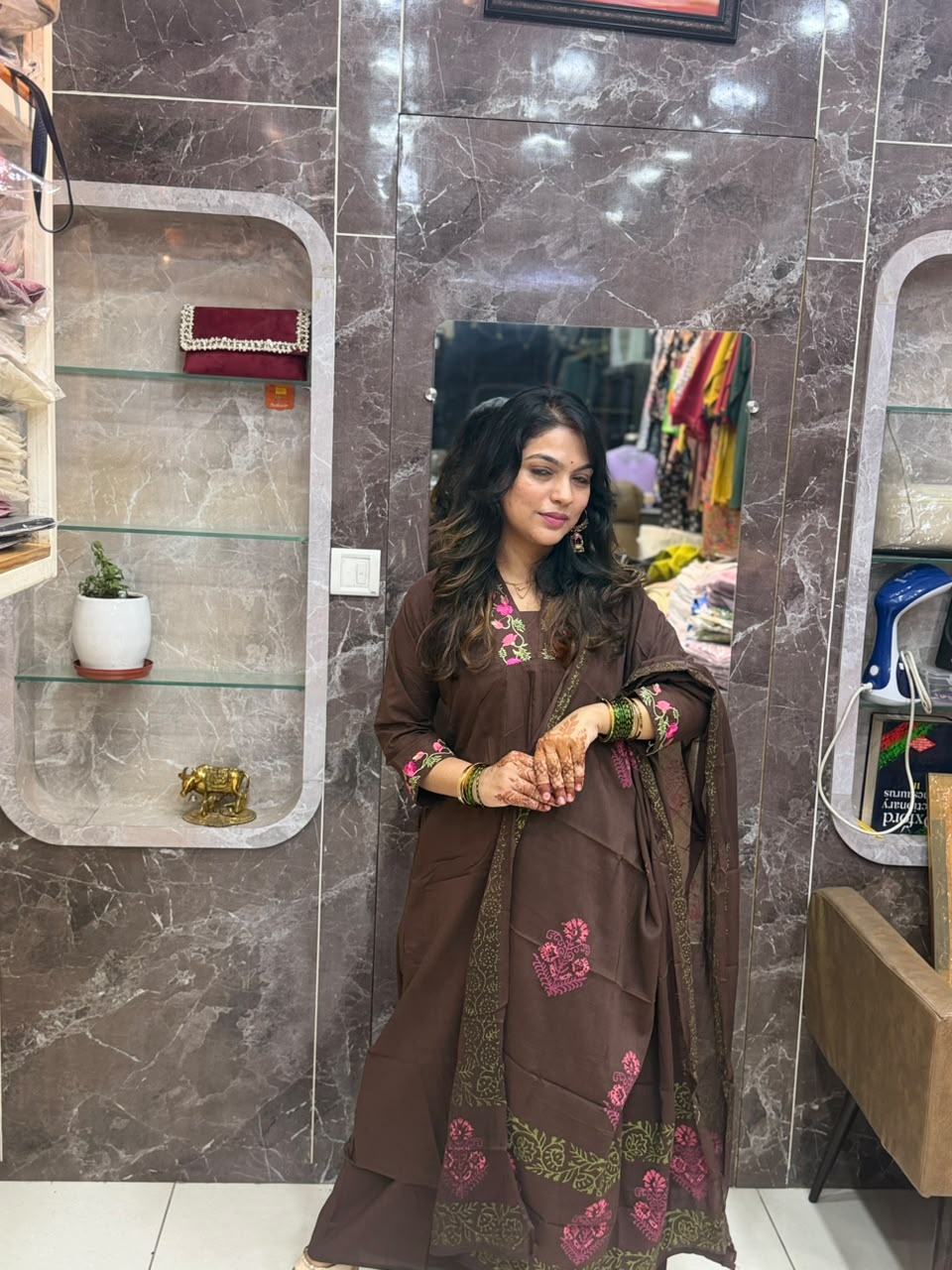 Mul cotton pair with hand block print dupatta (5)