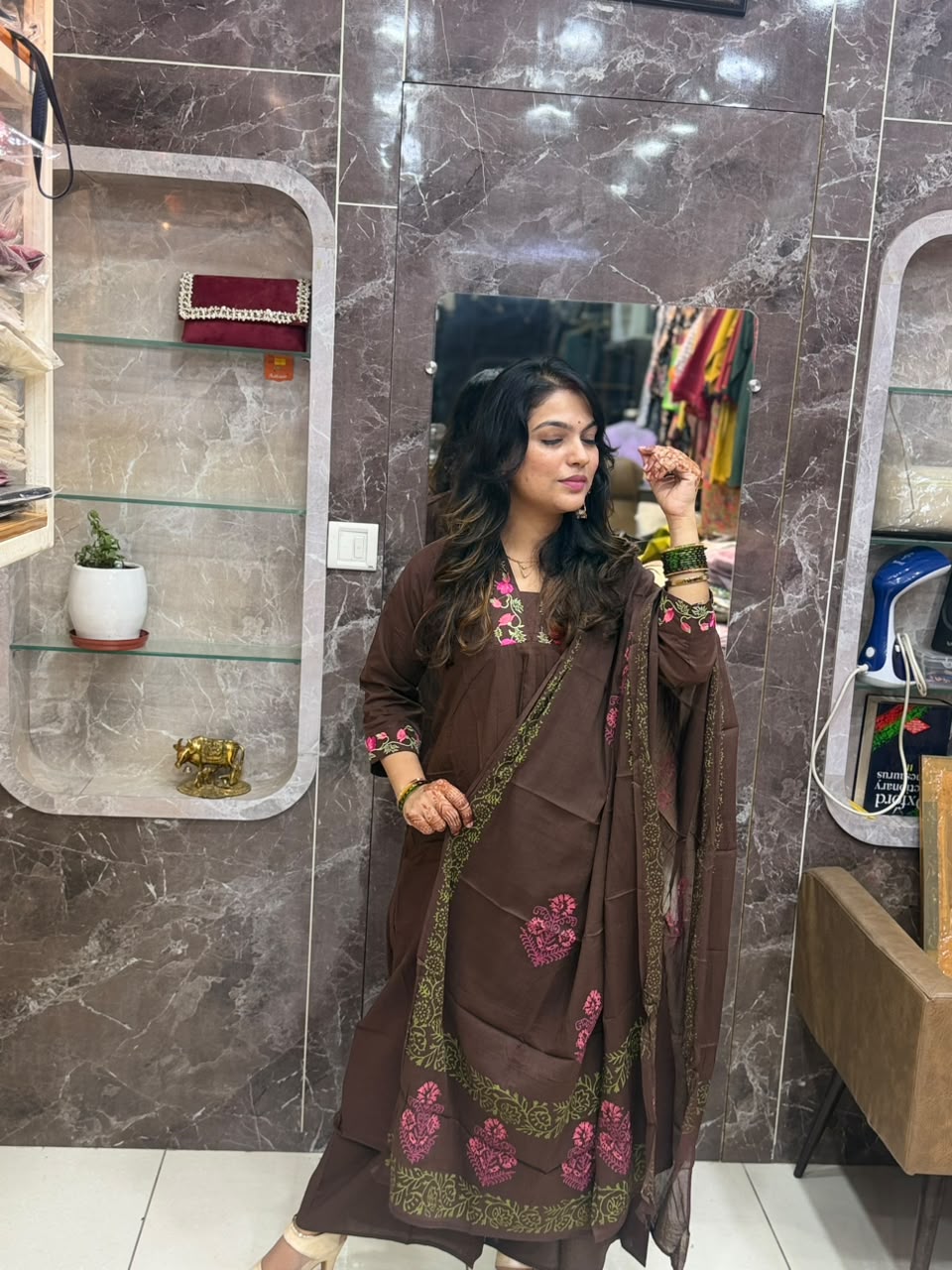 Mul cotton pair with hand block print dupatta (6)