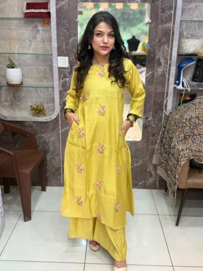 Silk Plazzo Set-yellow